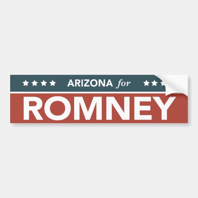 Arizona For Romney Ryan Bumper Sticker 2012 (Front)