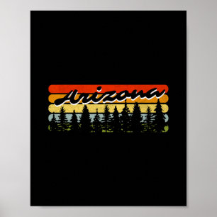 Arizona Forest Sunset Trees Cabin Theme Souvenir Poster