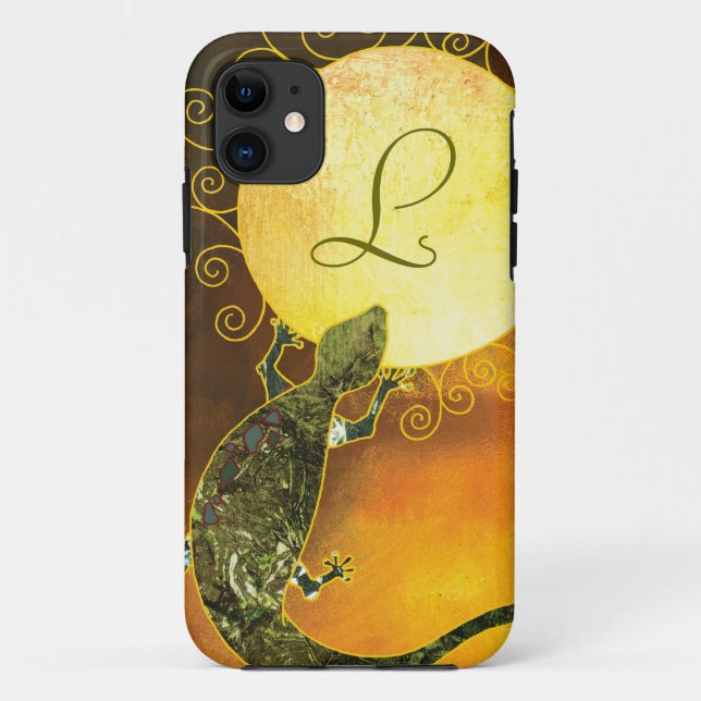 Arizona Gecko Monogrammed iPhone 5/5S Barely There Case-Mate iPhone Case (Back)
