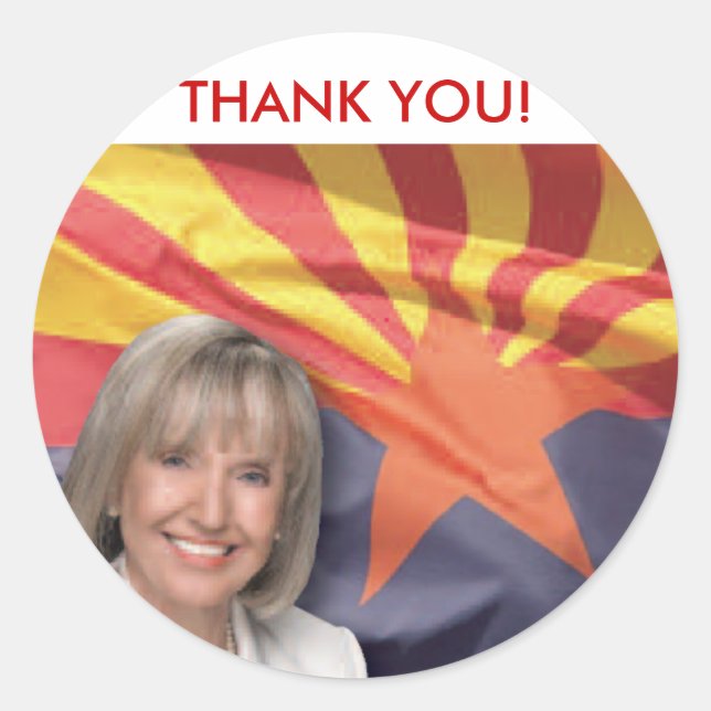 Arizona Governor Jan Brewer Classic Round Sticker (Front)
