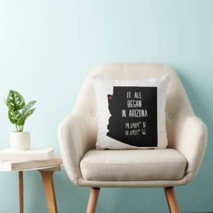 Arizona GPS Coordinates with Heart Cushion
