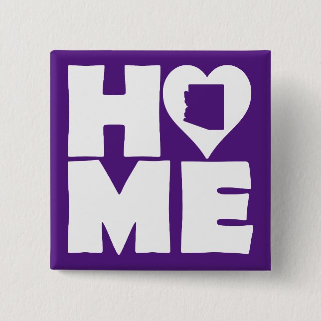 Arizona Home Heart State Button Badge Pin (Front)