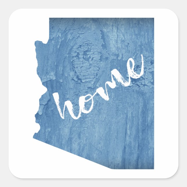Arizona Home Wood Grain Square Sticker (Front)