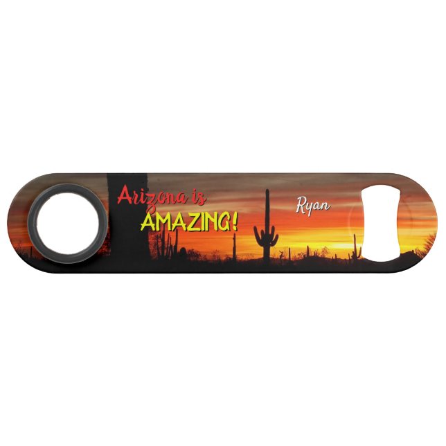 "Arizona is Amazing!" Sunset Sonoran Desert Cactus (Front (Horizontal))