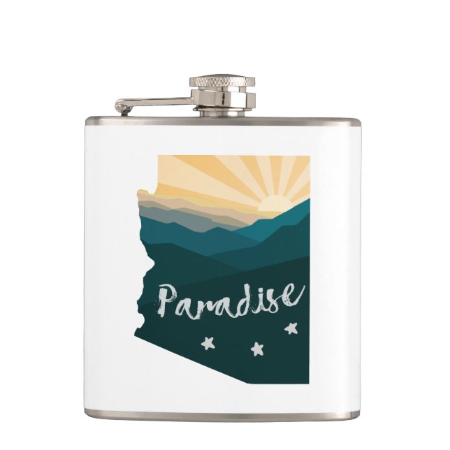 Arizona Is Paradise Hip Flask (Front)
