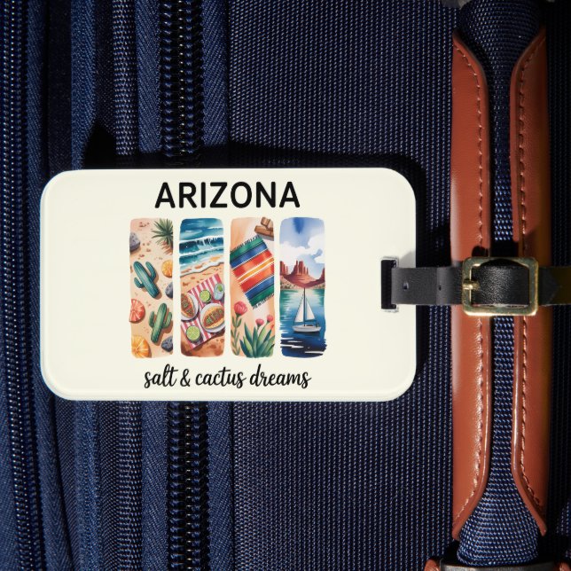 Arizona Luggage Tag – Salt & Cactus Dreams (Front Insitu 4)