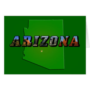Arizona Map and Picture Text