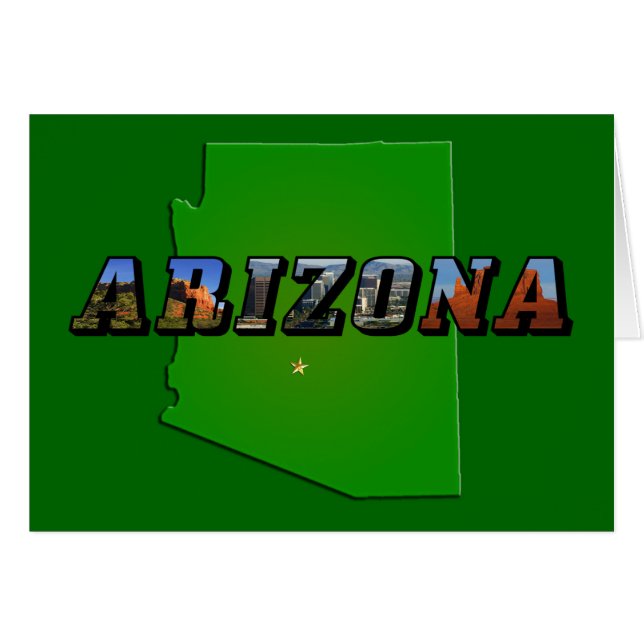 Arizona Map and Picture Text (Front Horizontal)
