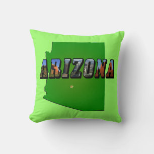 Arizona Map and Picture Text Cushion