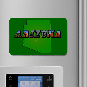 Arizona Map and Picture Text Magnet