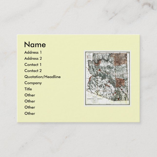 Arizona Map and State Flag Business Card (Front)