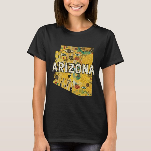 Arizona Map and Text T-Shirt (Front)
