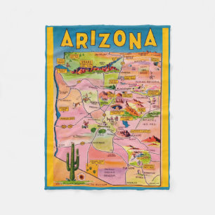 Arizona Map Fleece Blanket