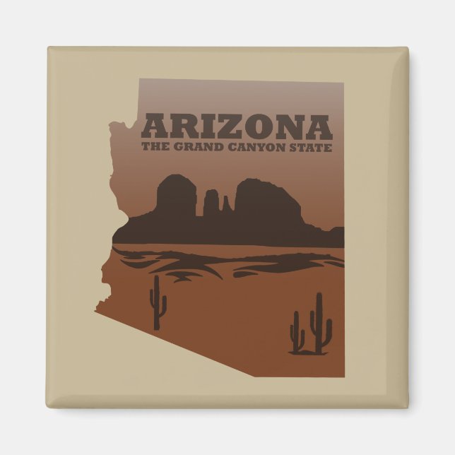 Arizona map Grand Canyon landscape Magnet (Front)