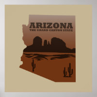 Arizona map Grand Canyon landscape