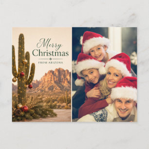 Arizona Merry Christmas Custom Family Photo Holiday Postcard