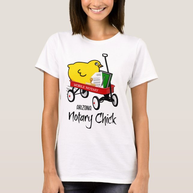Arizona Mobile Notary Chick Red Wagon T-Shirt (Front)