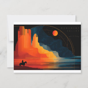 Arizona, Monument Valley, Minimalist Style Postcard