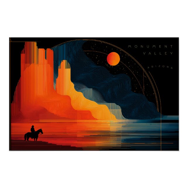 Arizona, Monument Valley, Minimalist Style Poster (Front)