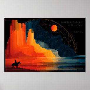 Arizona, Monument Valley, Minimalist Style Poster