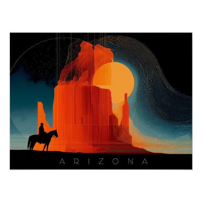 Arizona, Monument Valley, Minimalist Style Poster (Front)