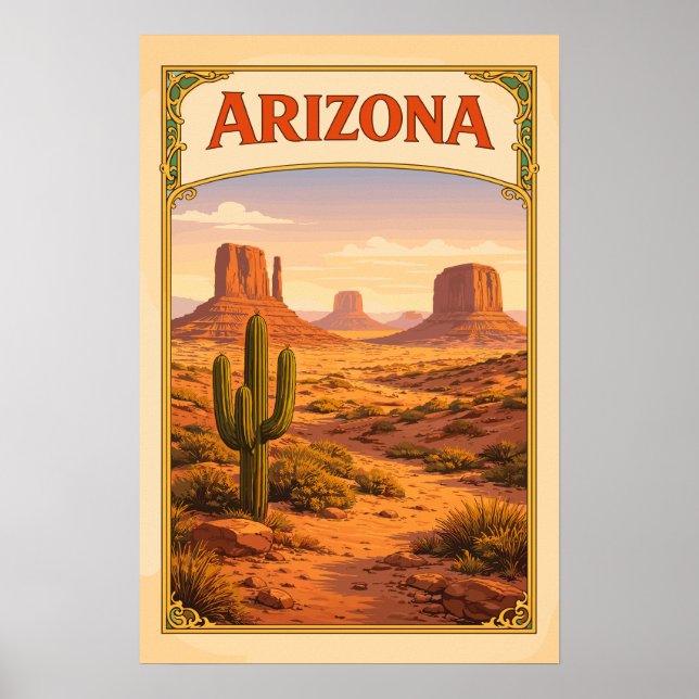 Arizona Monument Valley Vintage Poster (Front)