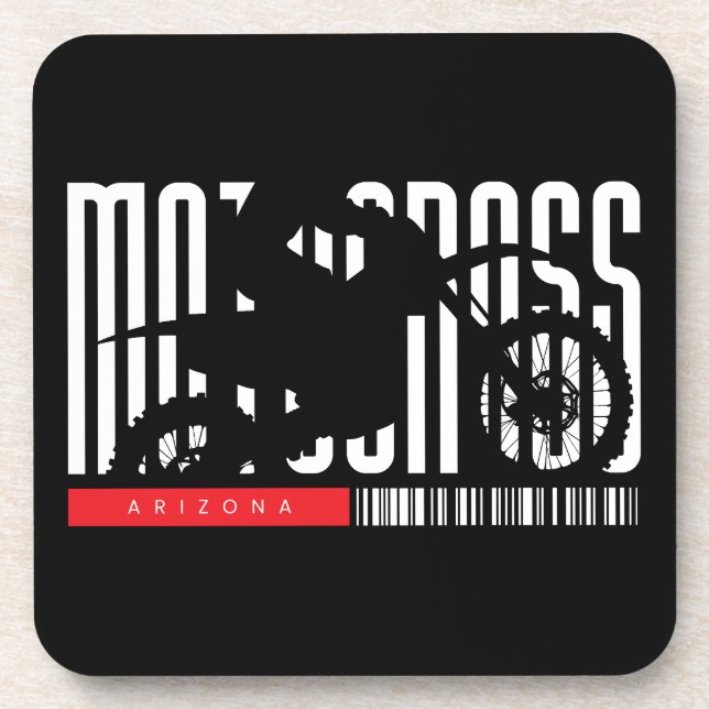 Arizona Motocross Motorcycle Silhouette Coaster (Front)