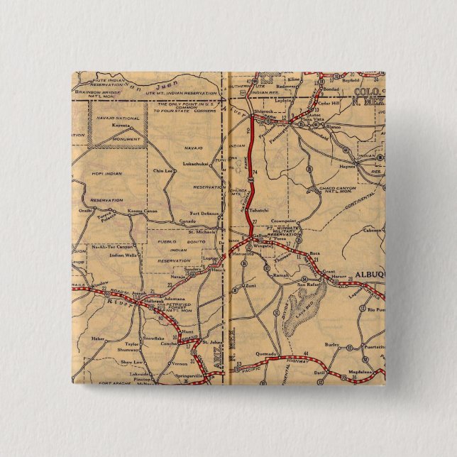 Arizona, New Mexico 15 Cm Square Badge (Front)