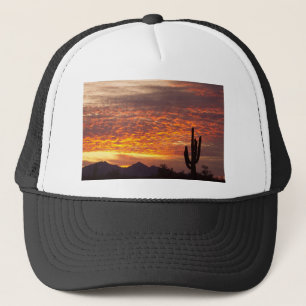 Arizona November Sunrise With Saguaro Trucker Hat