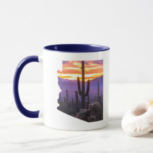 Arizona Outline Personalised Photo Travel Souvenir Mug