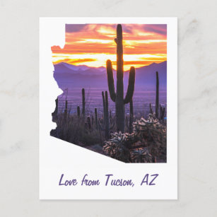 Arizona Outline Personalised Photo Travel Souvenir Postcard