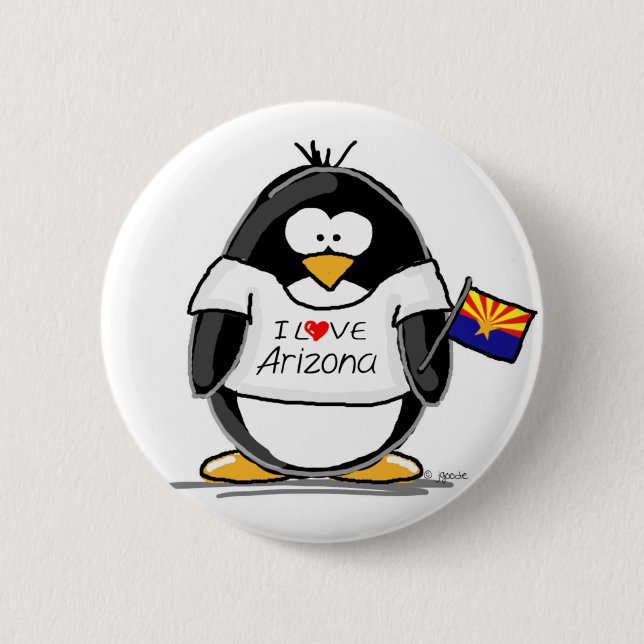 Arizona Penguin 6 Cm Round Badge (Front)