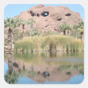 Arizona Phoenix Landmark Southwest Water Red Hill Square Sticker