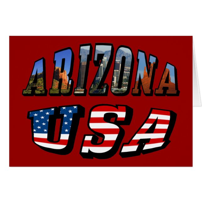 Arizona Picture and USA Flag Text (Front Horizontal)