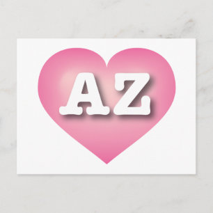 Arizona Pink Fade Heart - I love AZ Postcard