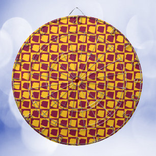 Arizona Pop Art Geometric Maroon Gold Pattern Dartboard