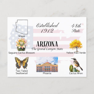 Arizona Postcard State themes and landmarks