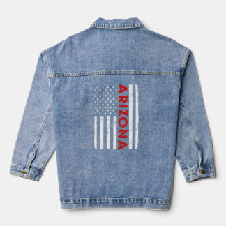 Arizona Pride Retro Vintage Old American Flag Denim Jacket