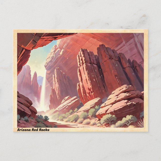Arizona Red Rocks Vintage Postcard (Front)