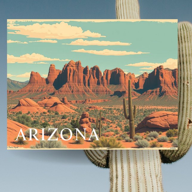 Arizona Red Rocks Vintage Travel Retro Postcard (Arizona Red Rocks Vintage Travel Retro Postcard)