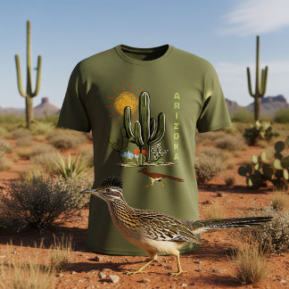 Arizona Roadrunner Desert Cactus T-Shirt