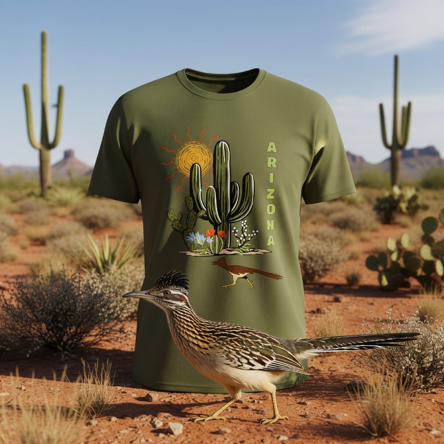 Arizona Roadrunner Desert Cactus T-Shirt (Creator Uploaded)