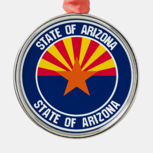 Arizona Round Emblem Metal Tree Decoration