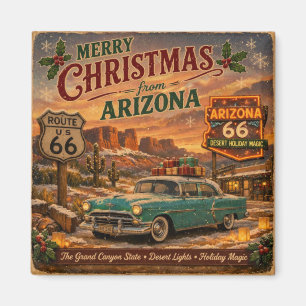 Arizona Route 66 Christmas Fridge Decor Magnet