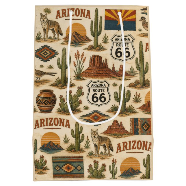 Arizona Route 66 Gift Roadtrip Medium Gift Bag (Back)
