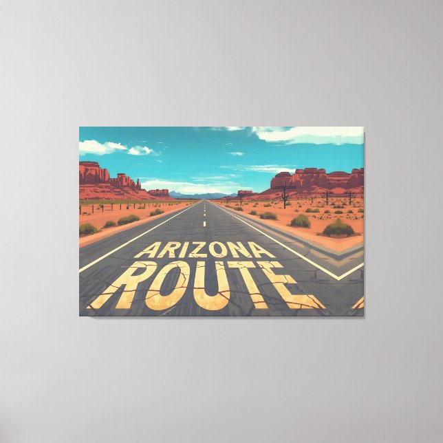 Arizona Route Desert Road Graphic Art Canvas Print (Front)