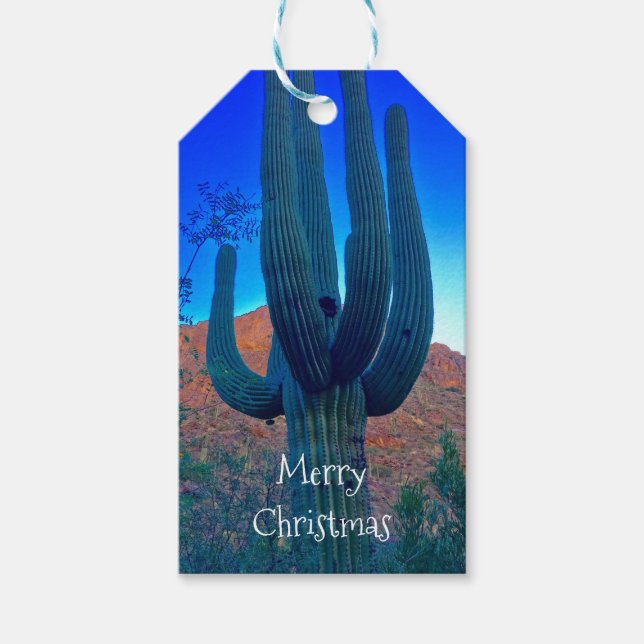 Arizona Saguaro Cactus Personalised Gift Tag (Front)