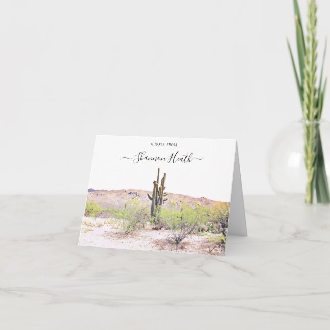 Arizona Saguaro Cactus Personalised Note Card (Front)