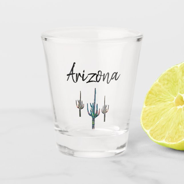 Arizona Saguaro Cactus Shot Glass (Front)