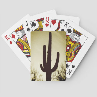 Arizona Saguaro Cactus Silhouette Bicycle Playing  Cards